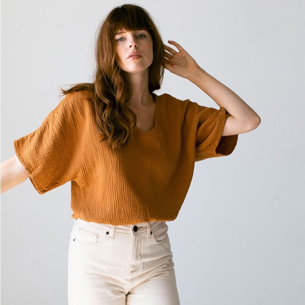 Suunday gauze dolman top in meerkat | size XS